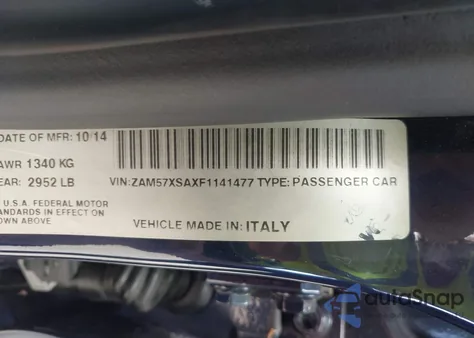 2015 Maserati Ghibli from USA, damaged, VIN ZAM57XSAXF1141477